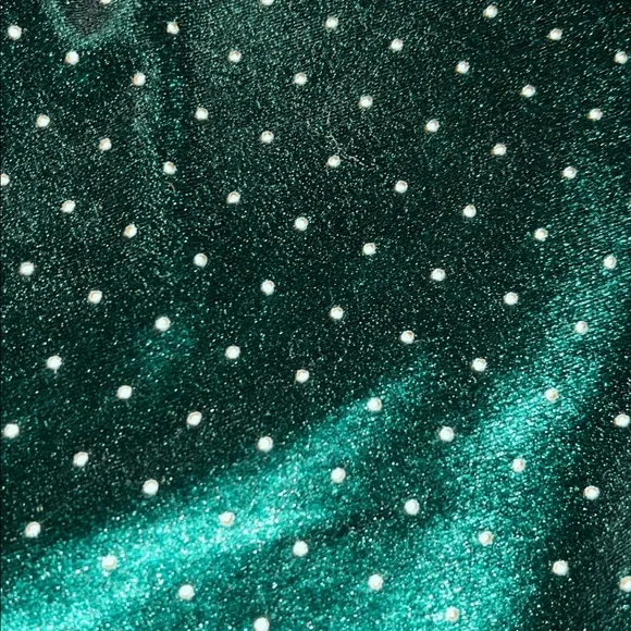 Michael Kors Dark Green velvet blouse size L - Picture 11 of 12